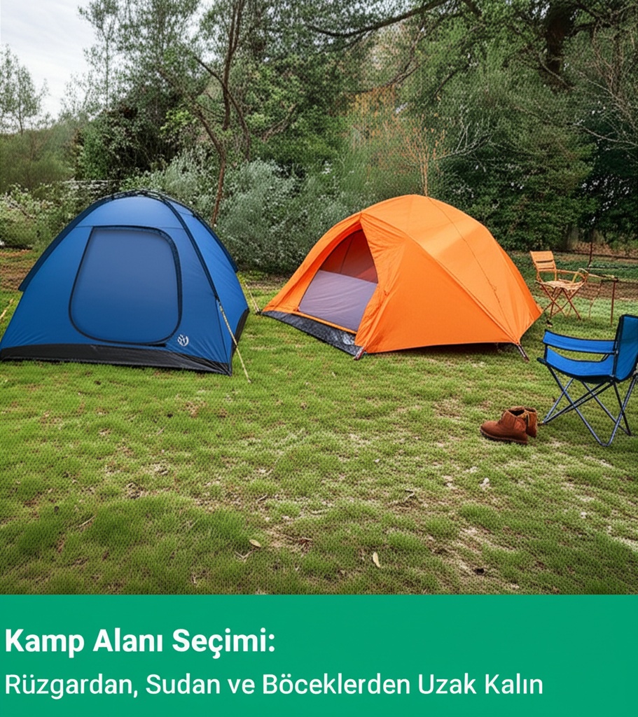 Kamp Alanı Seçimi: Rüzgardan, Sudan ve Böceklerden Uzak Kalın